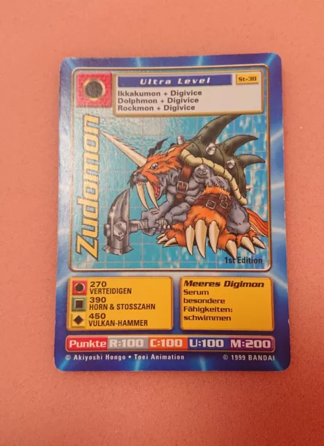 Digimon Karte TCG Deutsch 1999 Zudomon ST-38 1. Edition