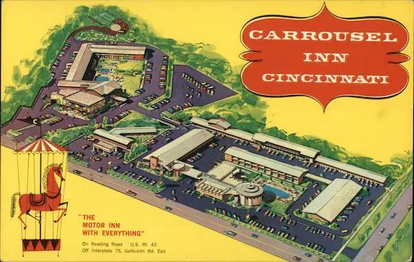 Cincinnati,OH Carrousel Inn Hamilton County Ohio Quality Motel Chrome Postcard