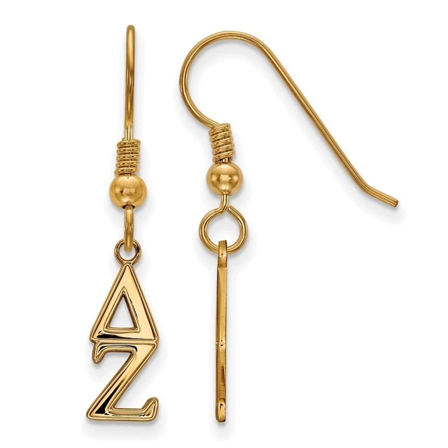 14K Plated Silver Delta Zeta Xs Dangle Earrings