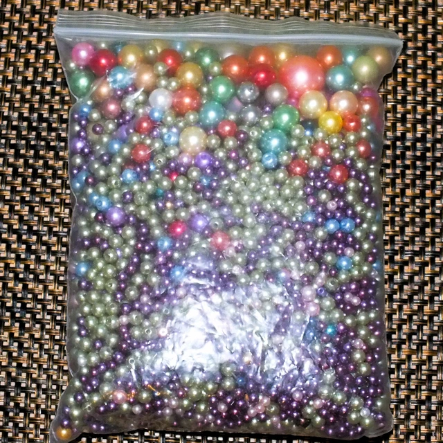 555g mixed beads, IMITATION PEARL mix. Job lot jewellery making bulk clearance