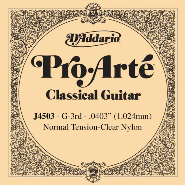 Corde au détail guitare classique D'Addario Pro-Arte Sol réassort du jeu EJ45 -