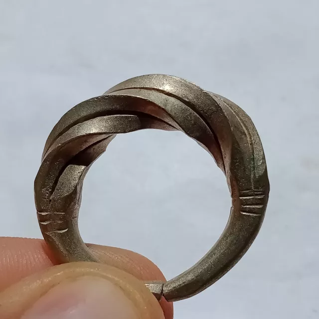 Antique Ancient Roman Celtic Silver Color Warrior Ring Circa 100 Ad - 300 Ad