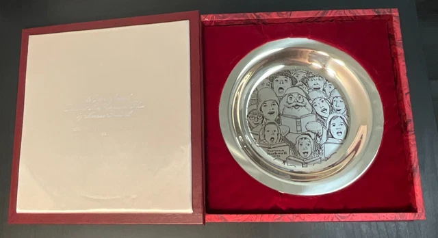 Sterling Silver 1972 "The Carolers" Norman Rockwell Plate, 190.5 grams