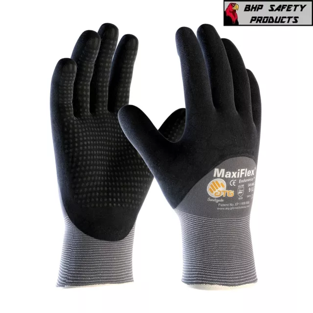 PIP 34-845 MaxiFlex Dotted Palms 3/4 Dip Nitrile Coated Micro Foam Work Gloves