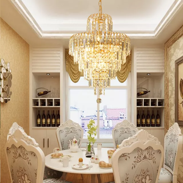 Elegant Crystal Chandelier Modern Ceiling Light Lamp Pendant Fixture Lighting