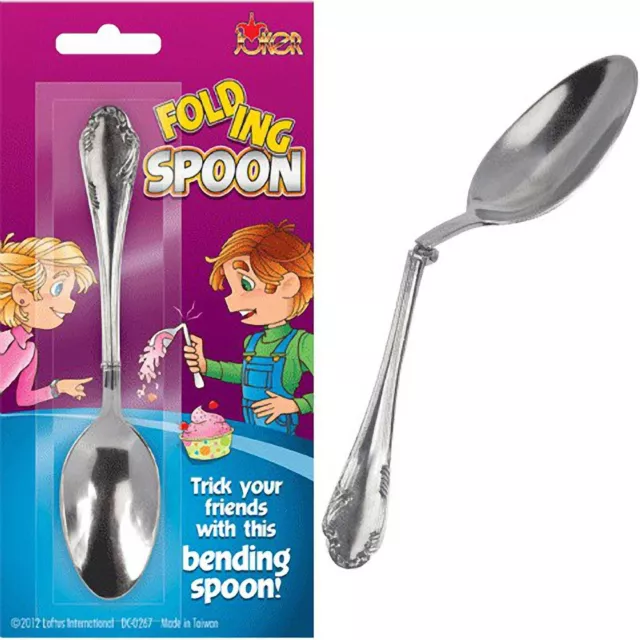 Folding Bending Spoon Funny Joke Trick Boys Toy Mens Childrens Prank Gift