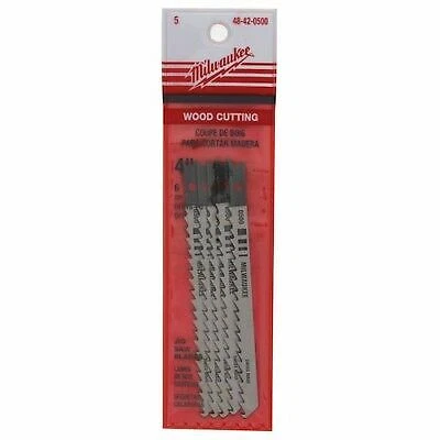 Milwaukee 48-42-0500 4-Inch High Speed Universal Jig Saw Blade 6 TPI 5-Pack