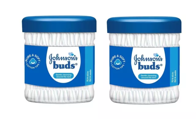 2X Johnson's Buds Clean Delicate Areas pure soft cotton - 150 Swabs