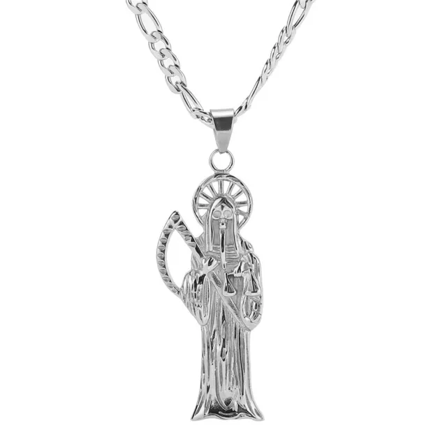 Skelettketten Halskette Anhänger Schmuck Edelstahl Santa Muerte Charme