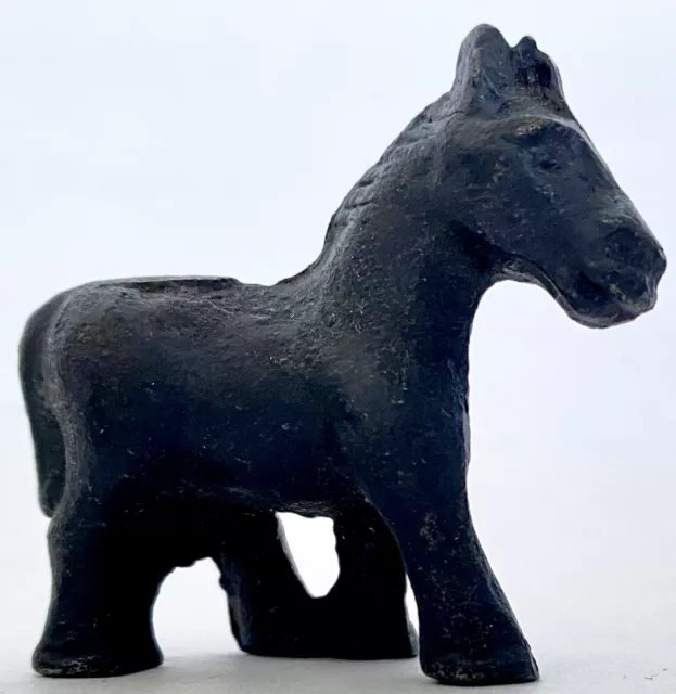 Vintage Cast Iron Metal Horse Mule Paperweight Small Heavy 2.5”