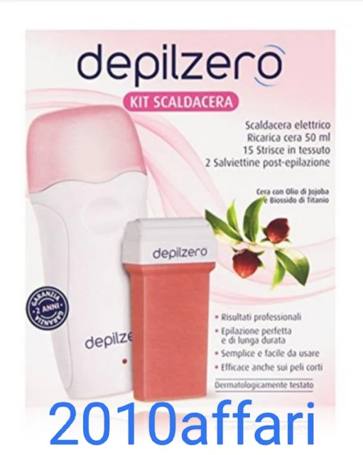 Depilzero Kit Chauffe-Cire Électrique - Recharge Cire - Bandes Tissu - Lingette