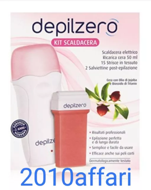 Depilzero Kit Scaldacera Elettrico - Ricarica Cera - Strisce Tessuto - Salviette