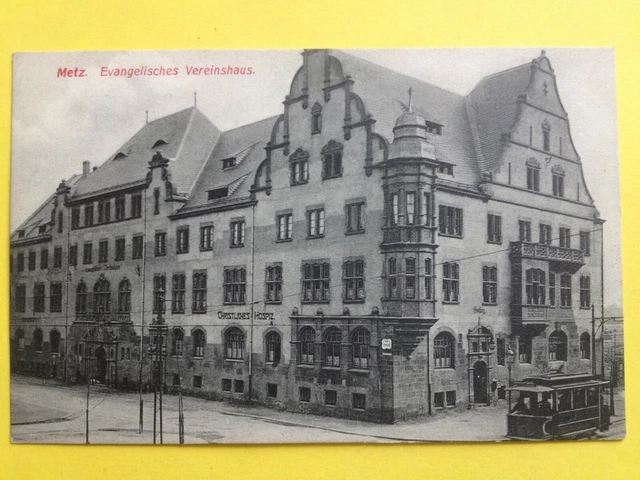 cpa RARE POSTKARTE METZ (Moselle) EVANGELISCHES VEREINSHAUS Christliches Hospiz