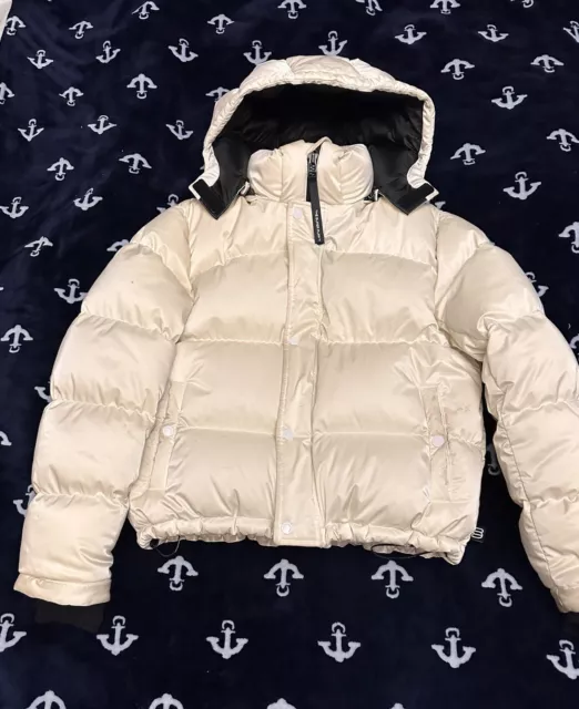 The Super Puff Shorty White Winter Jacket Size L