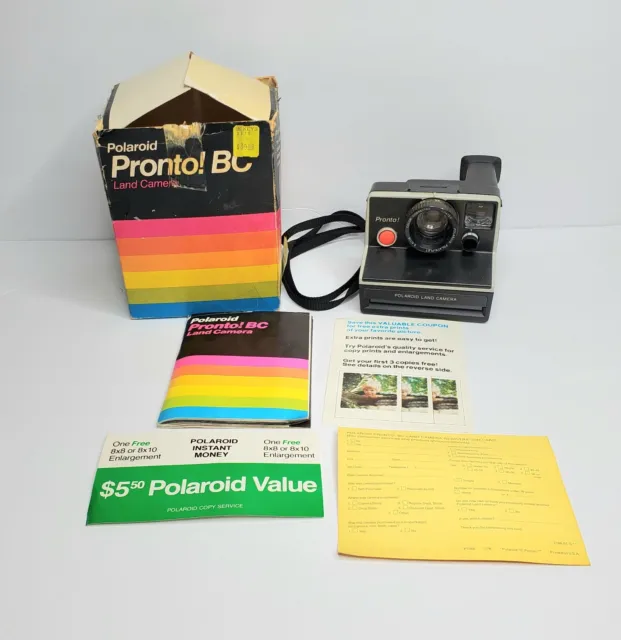 Vintage Black Polaroid Pronto! Land Instant Camera - w/ Original Box