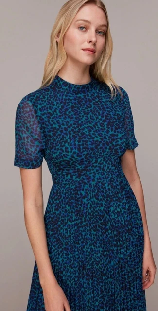 Whistles blue best sale leopard print dress