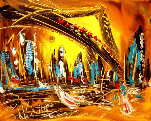 NEW YORK CITY by Mark Kazav  Abstract Modern STRETCHED CANVAS ORIGINAL RTH