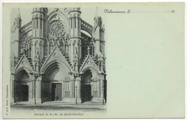 VALENCIENNES  Nord CPA 59 carte nuage 1900 : portail de N.D. Du St Cordon