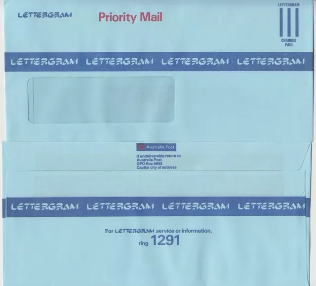 Stamp postage paid Australia LETTERGRAM Priority Mail pre-printed envelope