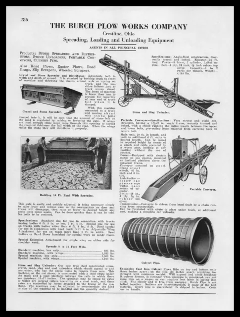 1926 Burch Plow Works Crestline Ohio Photo Spreading Loading Equipment Print Ad