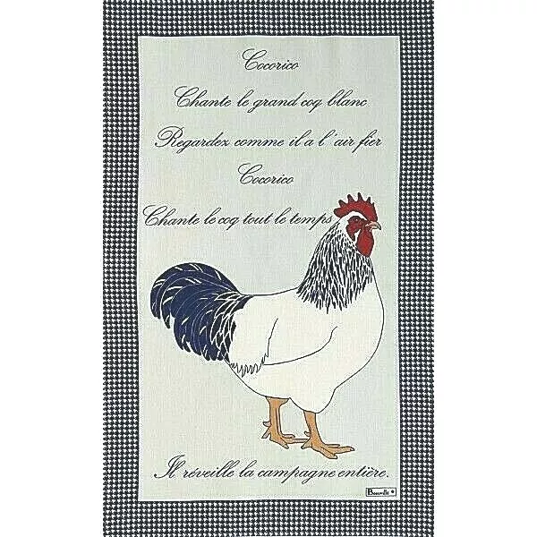 Beauville, Picoti Azul, Gallo, Cocina Clásica Francesa De Lujo/Toalla De Té, Nuevo