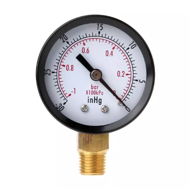 Vacuum Manometer Dial NPT 30HG/0PS Dual Scale Dial Gauge Vacuum Pressure Meter