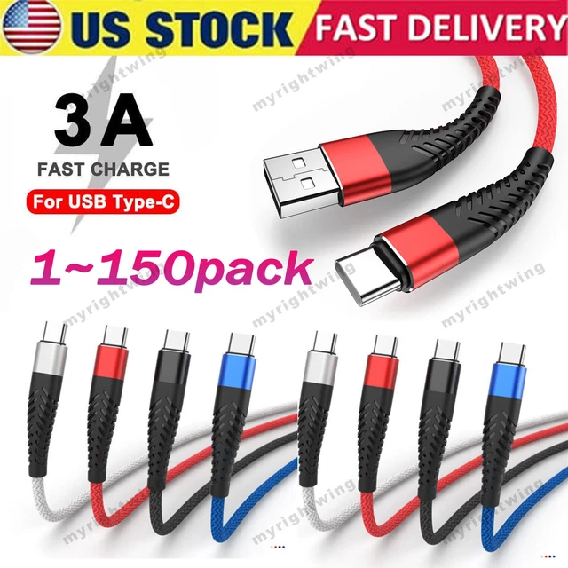 USB C TYPE C Charger Cable Lot Fast Charging for Samsung S23 S20 S21