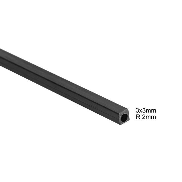 Carbon Fiber Square Tube 3x3x2mm Inner Round Dia. 400mm Carbon Fiber Tubing2 Pcs 2