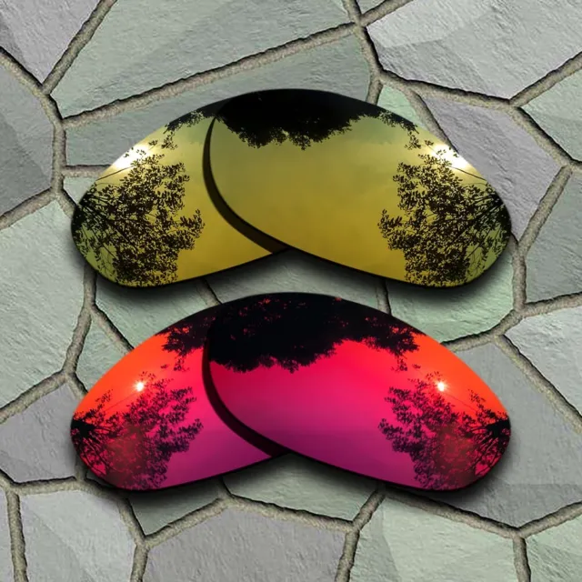US Yellow Golden&Violet Red Polarized Lenses Replacement For-Oakley Monster Dog