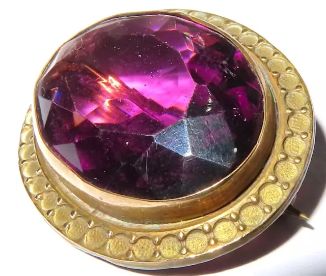 Antique Victorian Brooch Amethyst Glass.   815