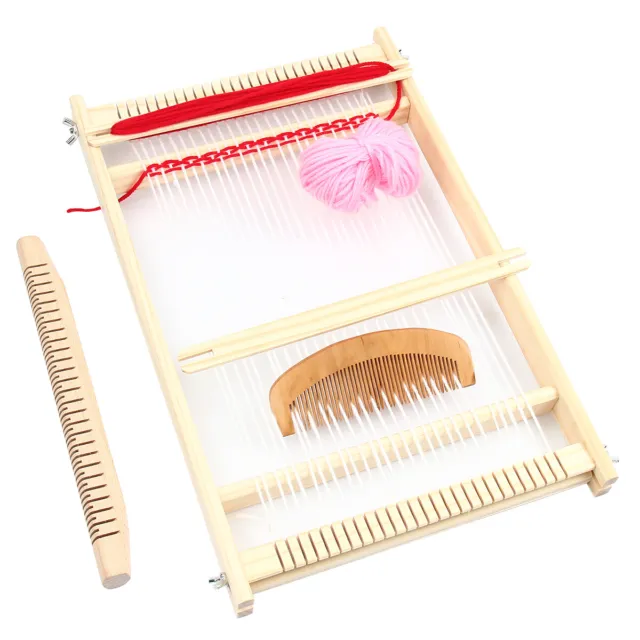 Childrens Weaving Loom Kit, Unisex Kids Toy,Wooden Weaving Machine DIY Knitter