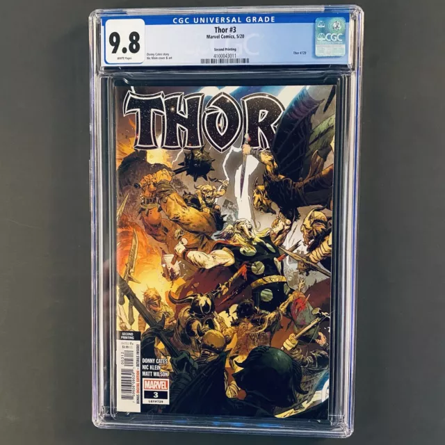 Thor #3 CGC 9.8 🔥 2nd Print Variant 🔥 2020 Donny Cates Beta Ray Bill Marvel