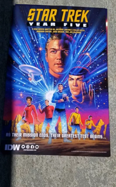 2019 Sdcc Wondercon Exclusive Idw Poster Star Trek Year 5 Poster Kirk Spock