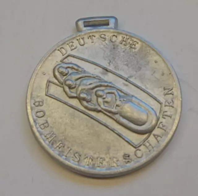 Orig. Silbermedaille  DDR - Meisterschaft 1958 - BOBFAHREN / BOB  !!  TOP