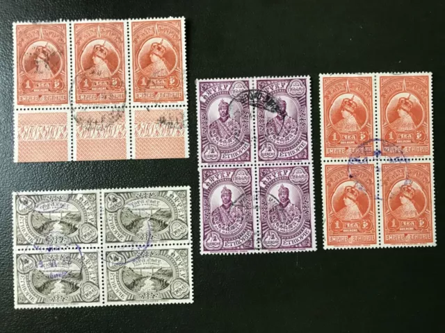 Ethiopia 4 Blocs Of 4 & 3 Stamps - 1931