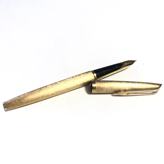 Stylo Plume Waterman Modèle CF - Plume Or 18 Carats, Corps Plaqué Or, Occasion