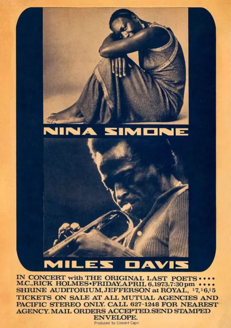 Nina Simone 1973 Concert POSTER PRINT A5 A1 LA Jazz Music Bar Vintage Wall Art