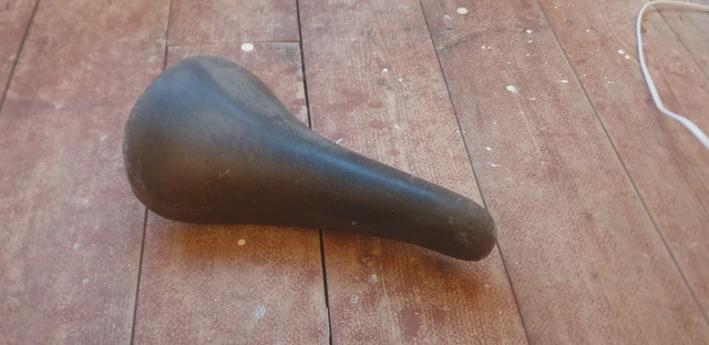 Selle De Vélo De Route Selle Italia Turbo Bernard Hinault - Années 80 - Cuir Noir - Occasion à Retaper