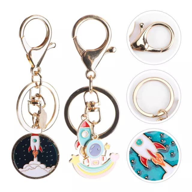2 Pcs Astronaut Design Key Chain Keychain for Backpacks Bags