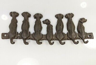 Puppy Dog Pack Tail Hook Key Hanger Storage Cast Iron Wall Mount