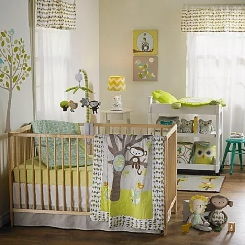 Lolli Living Animal Tree 4-Pc Crib Bedding Set/Quilt/2 Sheets/Dust Ruffle * New*
