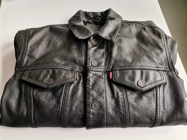 Levis leather buffalo trucker jacket