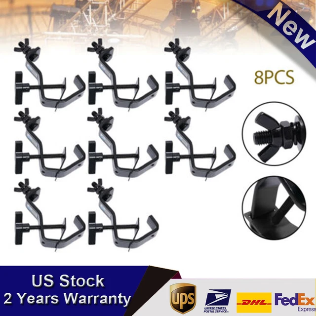 8x Black Stage Light Clamps Iron Lighting Truss Hook C Clamps Fit 1⅜-1⅝ inch F24