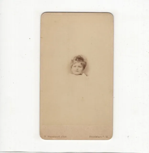 F. Weisbrod CDV Foto Niedliches kleines Kind - Frankfurt Main 1870er