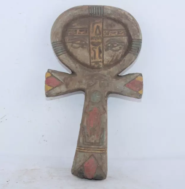 RARE ANCIENT EGYPTIAN ANTIQUE SCARAB ANKH KEY Of Life Statue Egypt History