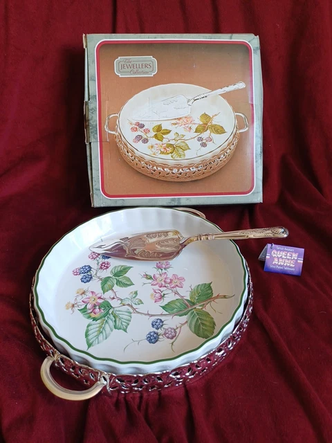 Ancien plat à tarte et plateau de service Queen Anne Mayell