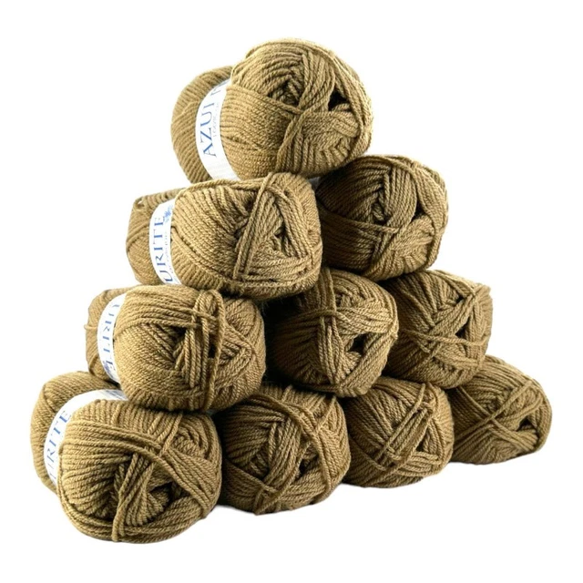 Lot De 10 Pelotes De Laine Acrylique Zen (Créanous) - Couleur Soleil (Jaune) - Aiguille 3,5