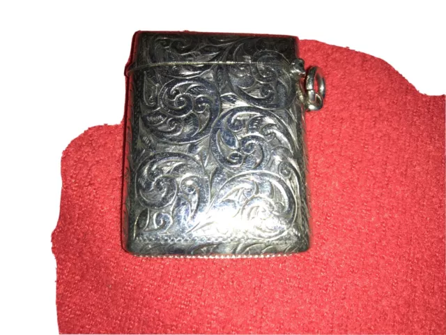 Antique Solid Silver Vesta Case Birmingham 1900