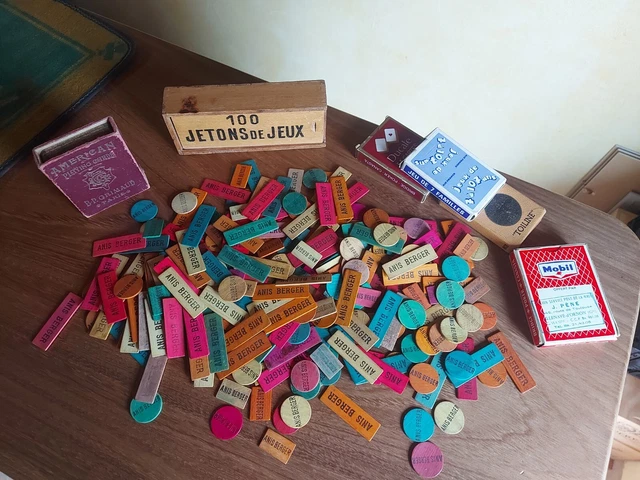 lot de jetons en bois publicitaire