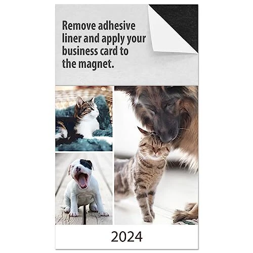 2024 PEEL AND Stick Business Card Calendars Box of 100